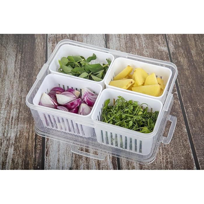 Plastic Food Fridge Containers with Detachable Small Boxes