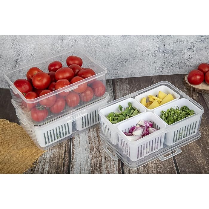Plastic Food Fridge Containers with Detachable Small Boxes