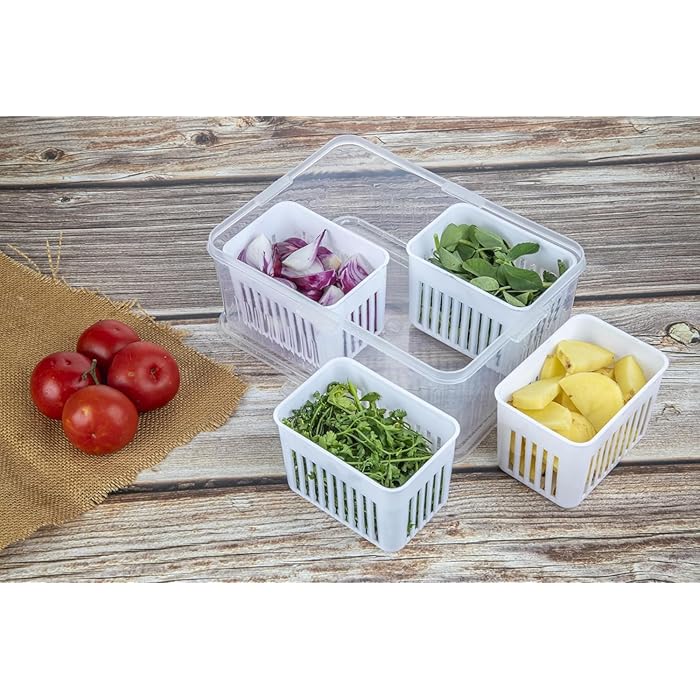 Plastic Food Fridge Containers with Detachable Small Boxes
