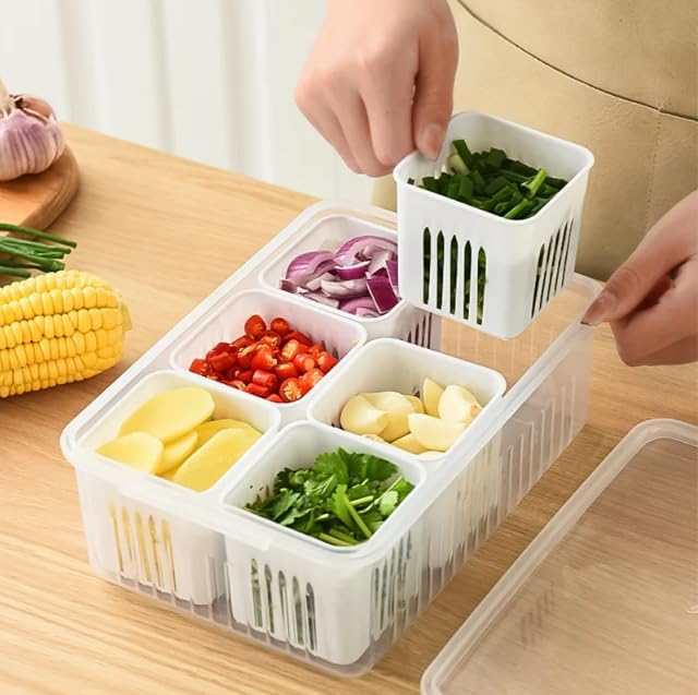 Plastic Food Fridge Containers with Detachable Small Boxes