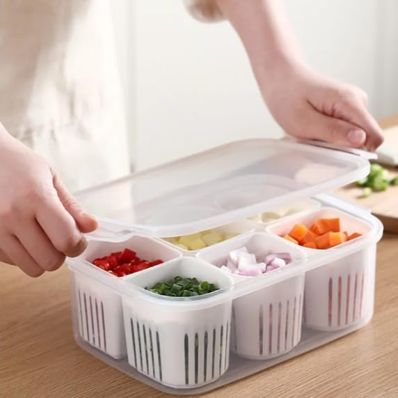 Plastic Food Fridge Containers with Detachable Small Boxes