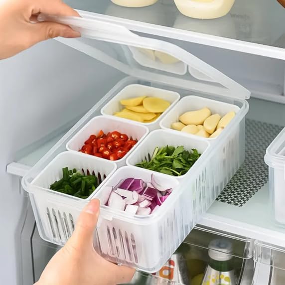 Plastic Food Fridge Containers with Detachable Small Boxes