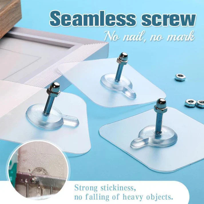 Self adhesive wall hanging screw hooks