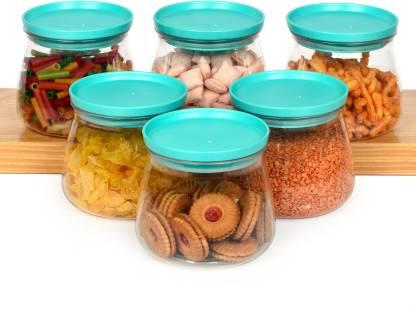 Containers-Plastic Handy & Mataka CONTAINER Storage Jar & Container 900ML Plastic Cereal Dispenser, Air Tight, Grocery Container, Fridge Container,Tea Coffee  (Blue ,Pack of 6)