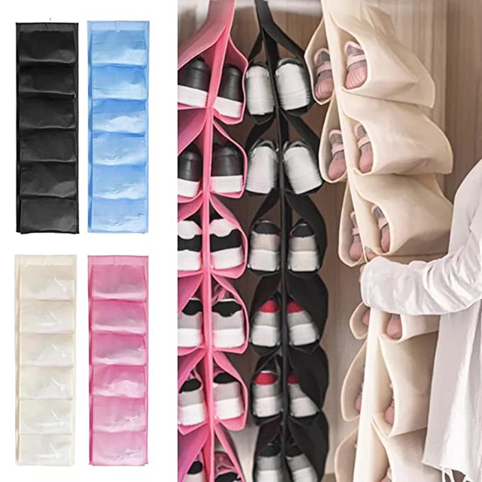 12 Grids Shoes Hanging Closet Organizer