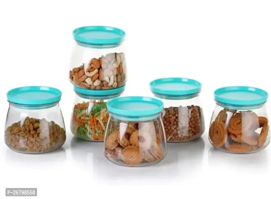 Containers-Plastic Handy & Mataka CONTAINER Storage Jar & Container 900ML Plastic Cereal Dispenser, Air Tight, Grocery Container, Fridge Container,Tea Coffee  (Blue ,Pack of 6)