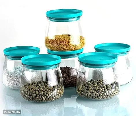 Containers-Plastic Handy & Mataka CONTAINER Storage Jar & Container 900ML Plastic Cereal Dispenser, Air Tight, Grocery Container, Fridge Container,Tea Coffee  (Blue ,Pack of 6)