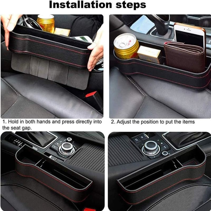 Leather Car Seat Organiser Space Storage Box