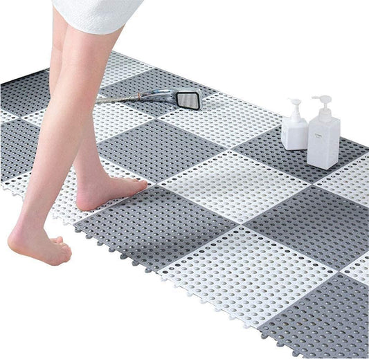 Interlocking  Anti Slip  Rubber Floor Tiles Mats For Bathroom