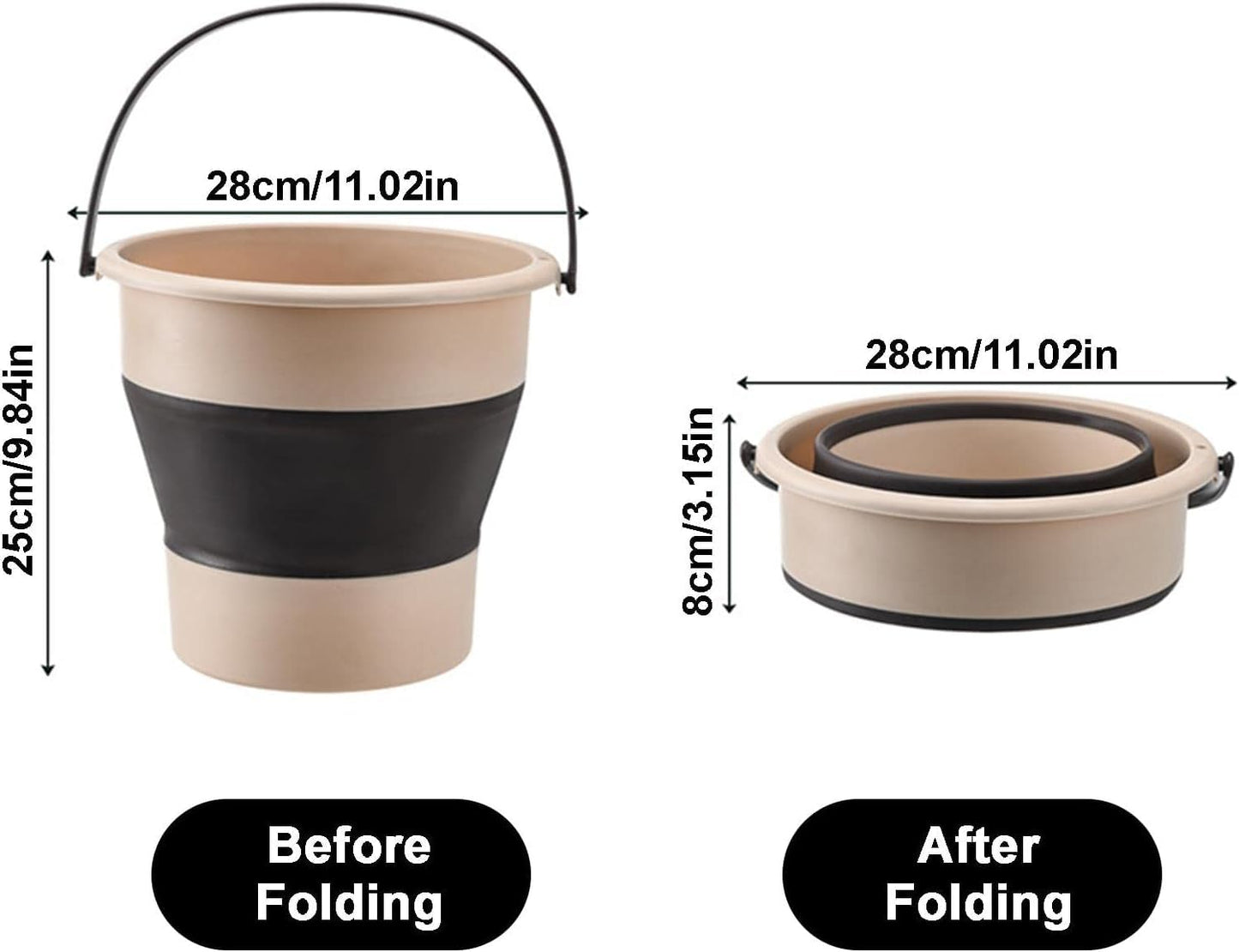 Collapsible Foldable Water Bucket Tank with Handle