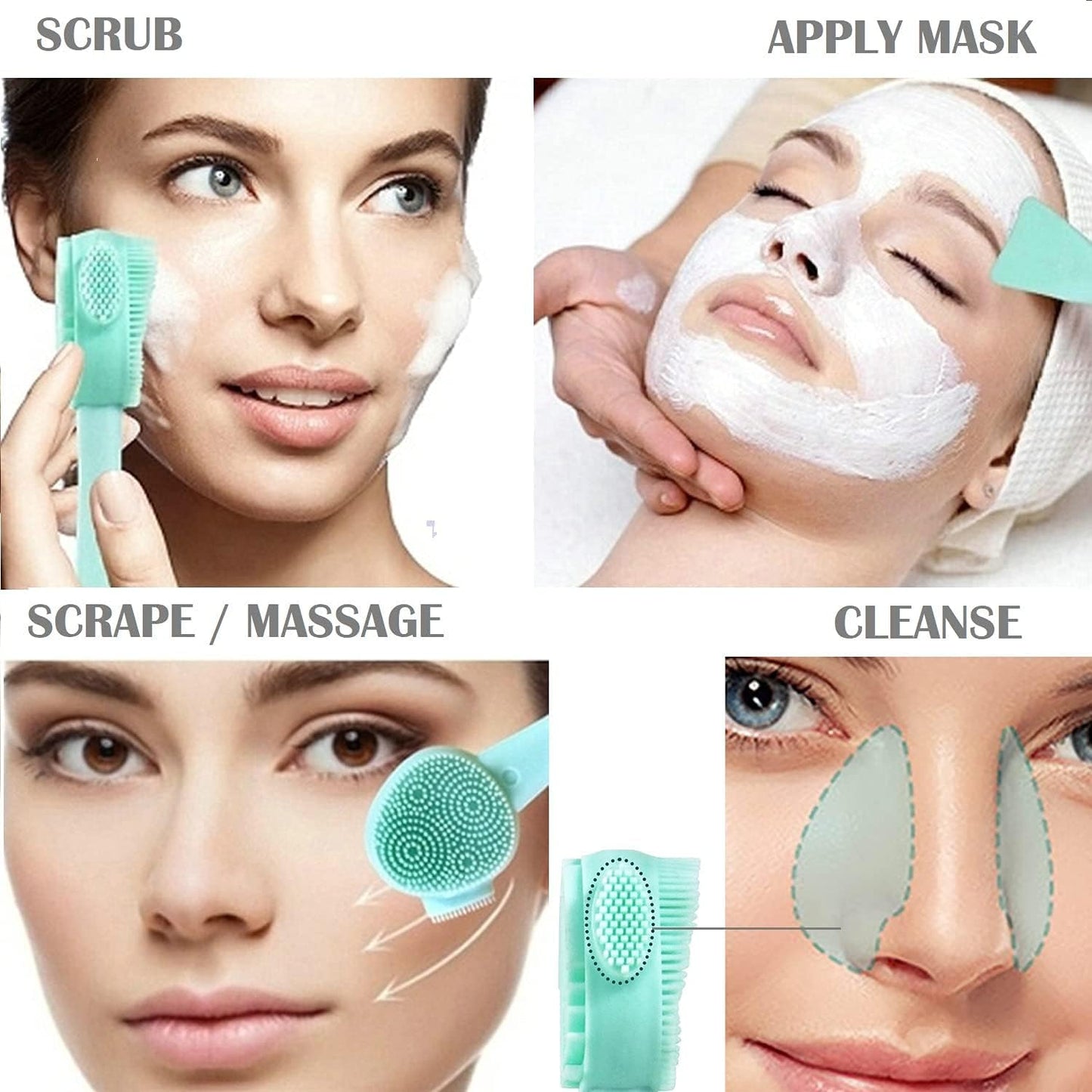 2 in 1 multipurpose silicone face cleansing brush for applying face pack Pore Cleansing