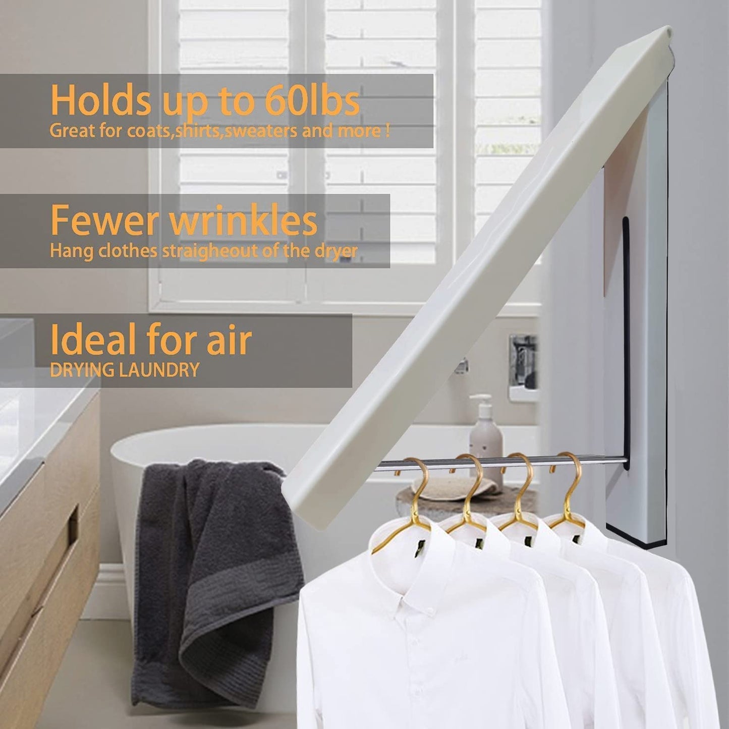 Wardrobe Wall Hanging Standard Cloth Hanger Rack Stand for Drying Clothes