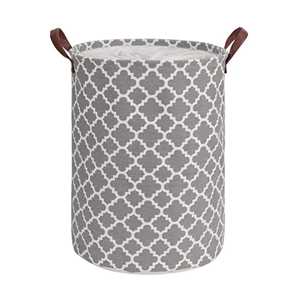 Laundry Basket with Durable Leather Handle